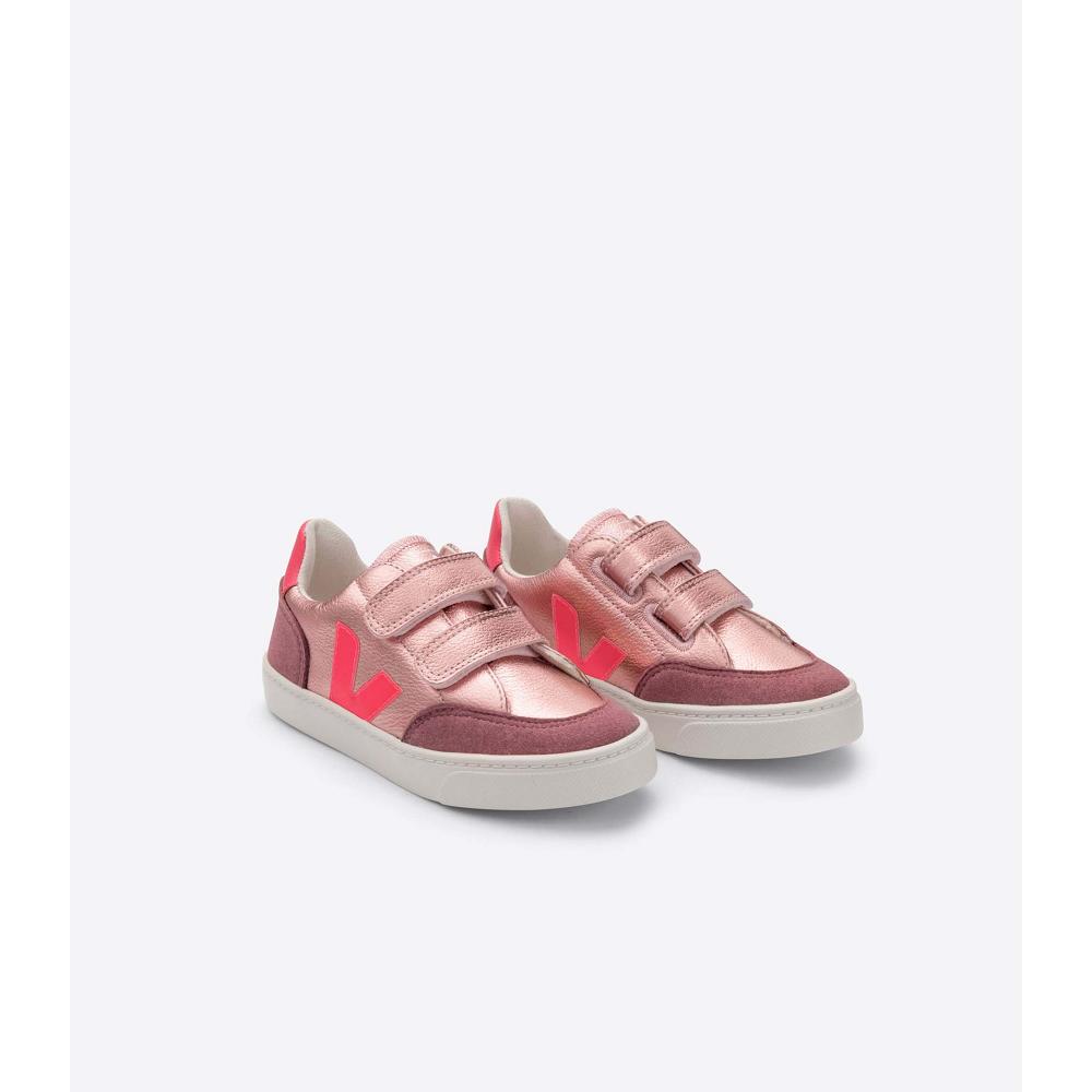 Pink Kids' Veja V-12 CHROMEFREE Shoes | AU 747ZUT